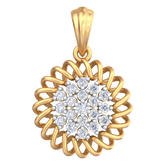 18K Gold & Diamond Floral Pendent Set KRB40078P