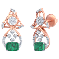 14K Gold & Diamond Women Gemstone Earring KRB44084EG