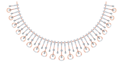 14K Gold & Diamond Choker Necklace Set KRB44122N