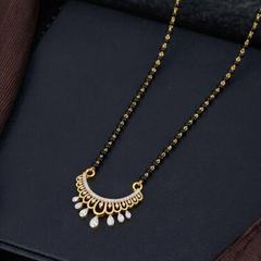 Gold & Diamond Floral Mangalsutra For Women KRC50182