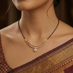 Gold & Diamond Layered Mangalsutra For Women KRC50190