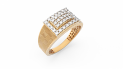 18K Gold & Diamond Band Ring For Men KRC60131
