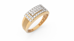 18K Gold & Diamond Band Ring For Men KRC60132