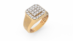 18K Gold & Diamond Band Ring For Men KRC60134