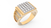 18K Gold & Diamond Engagement Ring For Men KRC60135