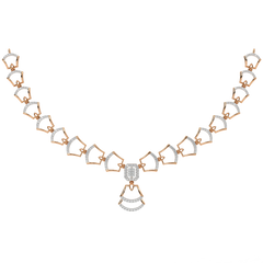 14K गोल्ड एंड डायमंड डेलीवियर नेकलेस सेट KRH44041N