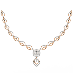 14K गोल्ड और डायमंड डेलीवियर नेकलेस सेट KRH44043N