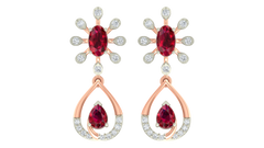 14K Gold & Diamond Women Gemstone Earring KRI44002ER-A