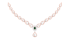 14K Gold & Diamond Gemstone Necklace Set KRI44004NR
