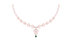 14K Gold & Diamond Gemstone Necklace Set KRI44013NG