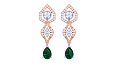 14K Gold & Diamond Women Gemstone Earring KRI44019EG