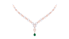 14K Gold & Diamond Gemstone Necklace Set KRI44019NG