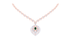 14K Gold & Diamond Gemstone Necklace Set KRI44020NR