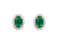 18K Gold & Diamond Women Gemstone Earring KSK038