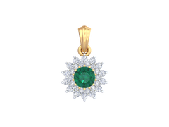 18K Gold & Diamond Gemstone Pendant Set KRK40094P