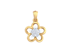 18K Gold & Diamond Floral Pendant Set KRK40095P