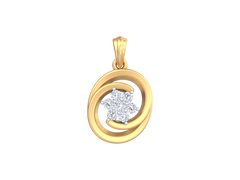 18K Gold & Diamond Floral Pendant Set KRK40096P