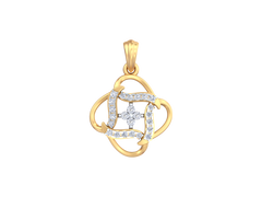 18K Gold & Diamond Floral Pendant Set KRK40097P