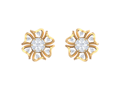 Gold & Diamond Women Floral Stud Earring KRC40633E
