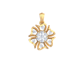 18K Gold & Diamond Floral Pendant Set KRK40100P