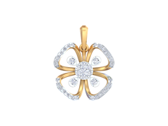 18K Gold & Diamond Floral Pendant Set KRK40104P