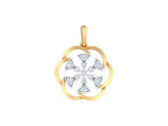 18K Gold & Diamond Floral Pendant Set KRK40115P