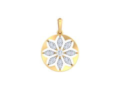 18K Gold & Diamond Floral Pendant Set KRK40116P