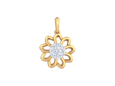 18K Gold & Diamond Floral Pendant Set KRK40119P