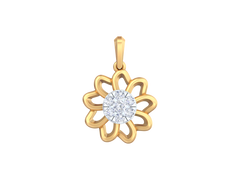 18K Gold & Diamond Floral Pendant Set KRK40119P