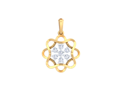 18K Gold & Diamond Floral Pendant Set KRK40120P
