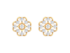 Gold & Diamond Women Floral Stud Earring KRC40725E