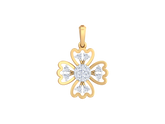 18K Gold & Diamond Floral Pendant Set KRK40127P