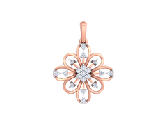 18K Gold & Diamond Floral Pendant Set KRK40181P
