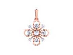 18K Gold & Diamond Floral Pendant Set KRK40184P