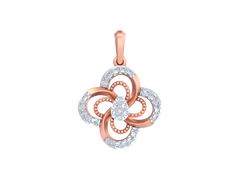 18K Gold & Diamond Floral Pendant Set KRK40187P