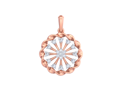 18K Gold & Diamond Floral Pendant Set KRK40193P