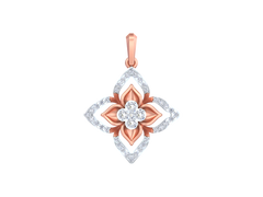 18K Gold & Diamond Floral Pendant Set KRK40199P