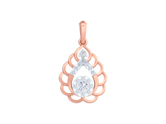 18K Gold & Diamond Floral Pendant Set KRK40200P