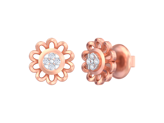 18K Gold & Diamond Women Stud Earring KSK007