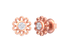 18K Gold & Diamond Women Stud Earring KSK007