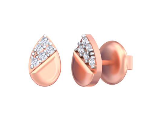 18K Gold & Diamond Women Stud Earring KSK013