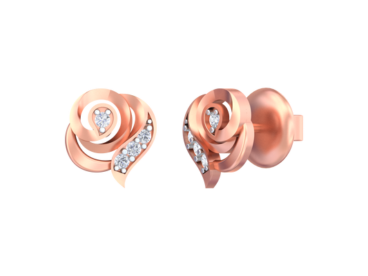 18K Gold & Diamond Women Stud Earring KSK017