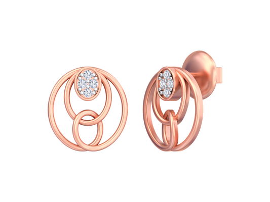 18K Gold & Diamond Women Dailywear Earring KSK019