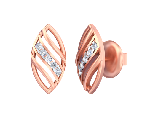 18K Gold & Diamond Women Stud Earring KSK033