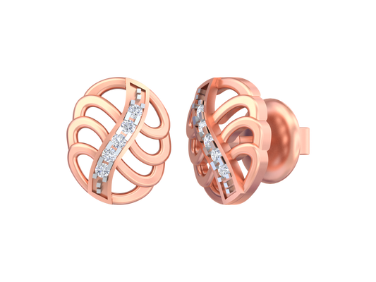 18K Gold & Diamond Women Stud Earring KSK043