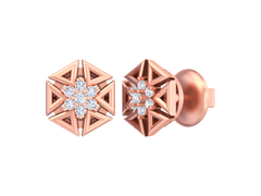 18K Gold & Diamond Women Stud Earring KSK056