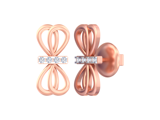 18K Gold & Diamond Women Stud Earring KSK059