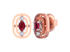 18K Gold & Diamond Women Gemstone Earring KSK060