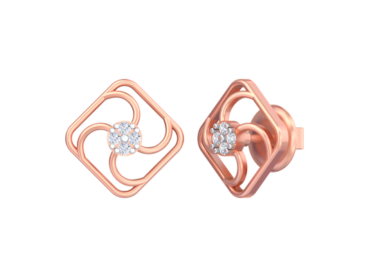 18K Gold & Diamond Women Stud Earring KSK068