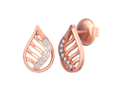 18K Gold & Diamond Women Stud Earring KSK074